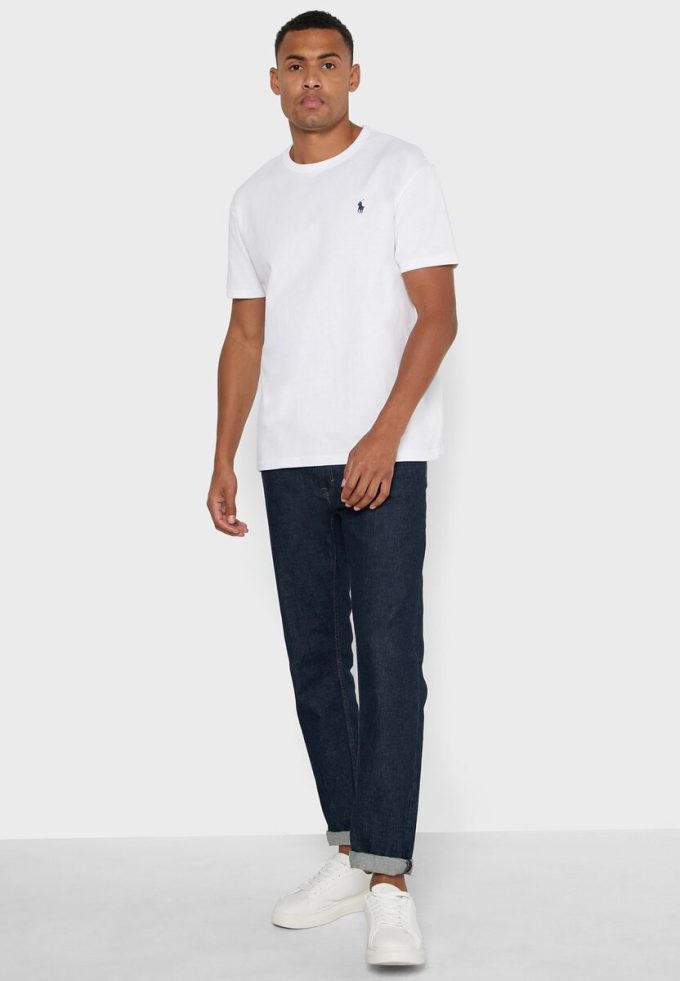 Bílá pánská trička Ralph Lauren Essential Crew Neck