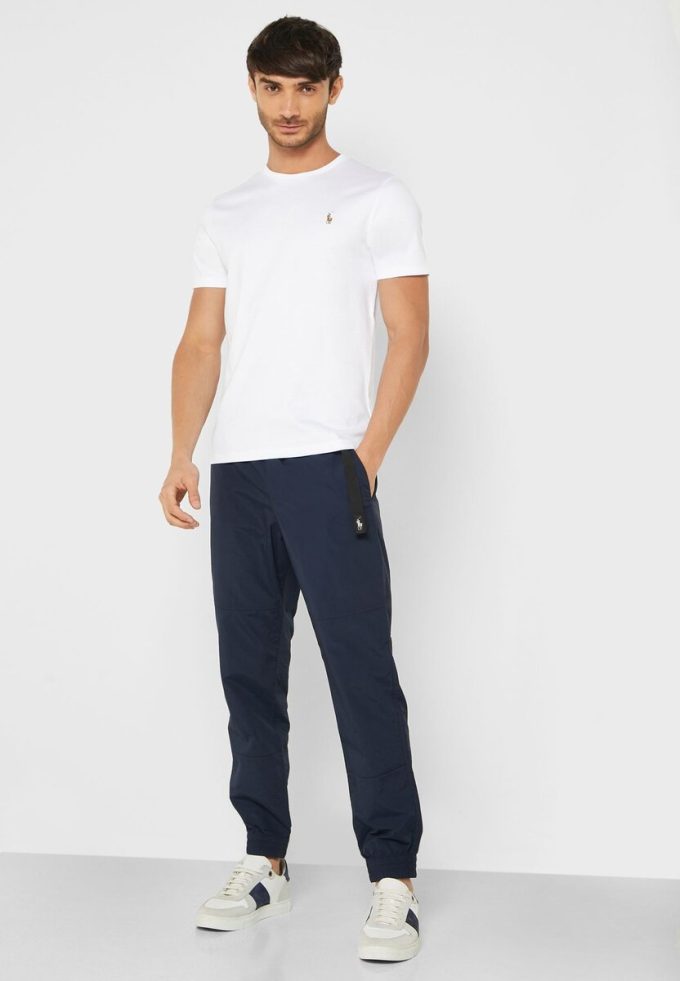 Bílá pánská trička Ralph Lauren Essential Crew Neck