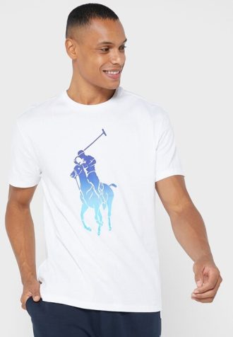 Bílá pánská trička Ralph Lauren Graphic Crew Neck