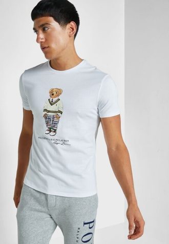 Bílá pánská trička Ralph Lauren Graphic Crew Neck