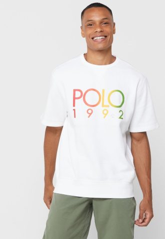 Bílá pánská trička Ralph Lauren Logo Crew Neck
