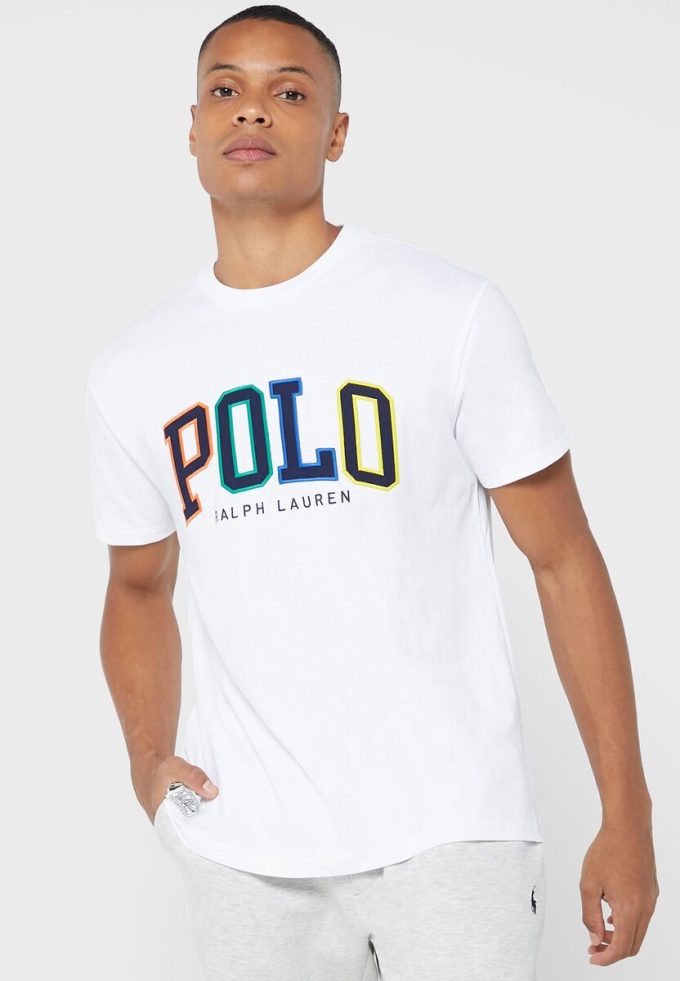 Bílá pánská trička Ralph Lauren Logo Crew Neck Bílá pánská trička Ralph Lauren Logo Crew Neck