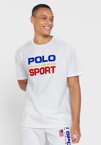 Bílá pánská trička Ralph Lauren Logo Crew Neck