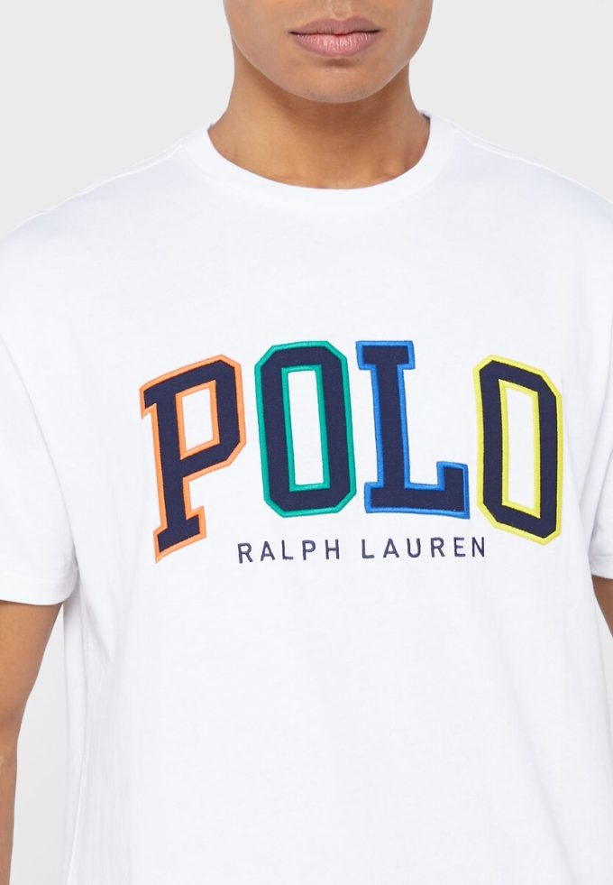 Bílá pánská trička Ralph Lauren Logo Crew Neck Bílá pánská trička Ralph Lauren Logo Crew Neck