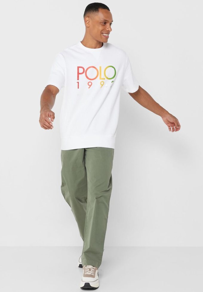 Bílá pánská trička Ralph Lauren Logo Crew Neck