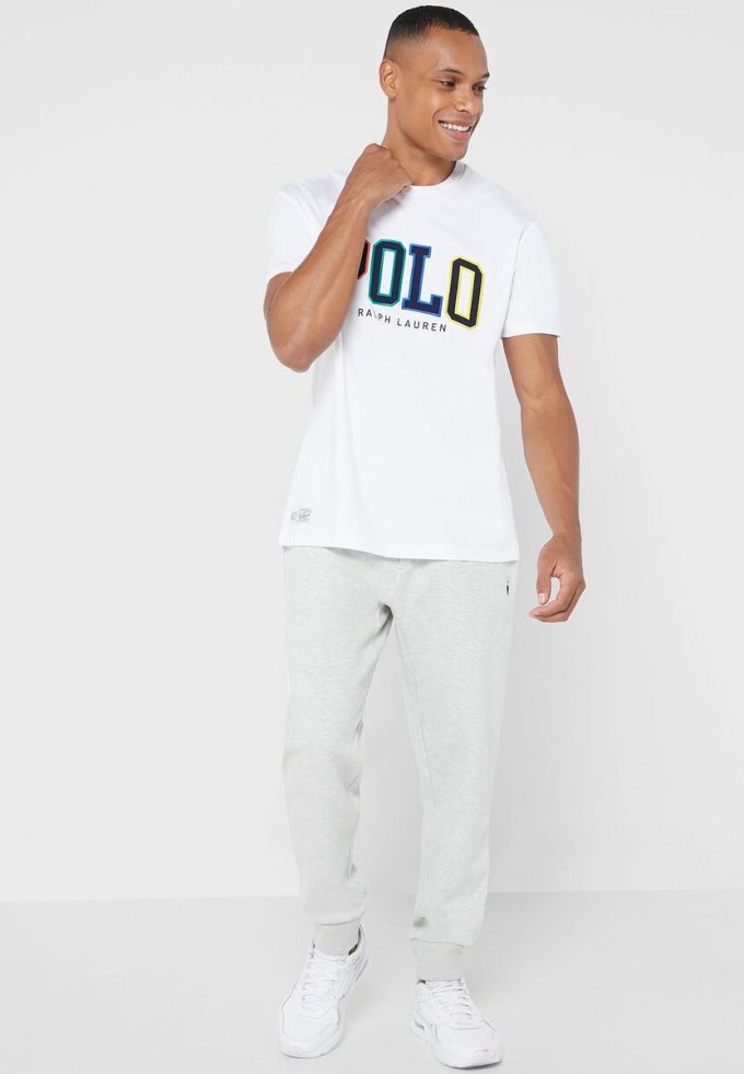Bílá pánská trička Ralph Lauren Logo Crew Neck Bílá pánská trička Ralph Lauren Logo Crew Neck