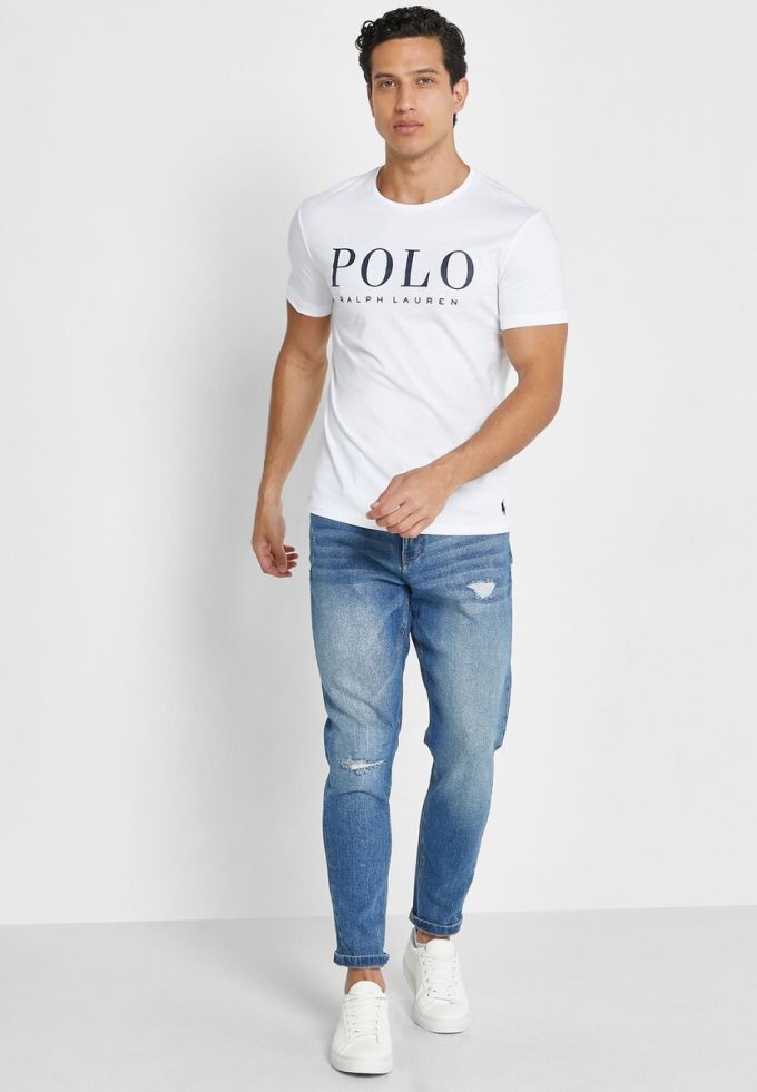 Bílá pánská trička Ralph Lauren Logo Crew Neck
