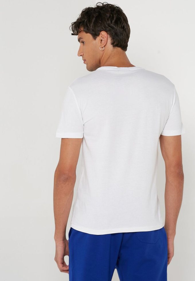Bílá pánská trička Ralph Lauren s potiskem s výstřihem