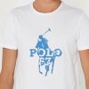 Bílá pánská trička Ralph Lauren s potiskem s výstřihem