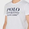 Bílá pánská trička Ralph Lauren Slogan Crew Neck Bílá pánská trička Ralph Lauren Slogan Crew Neck