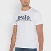 Bílá pánská trička s logem Ralph Lauren na hrudi Bílá pánská trička s logem Ralph Lauren na hrudi