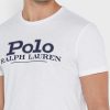 Bílá pánská trička s logem Ralph Lauren na hrudi Bílá pánská trička s logem Ralph Lauren na hrudi