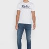 Bílá pánská trička s logem Ralph Lauren na hrudi Bílá pánská trička s logem Ralph Lauren na hrudi