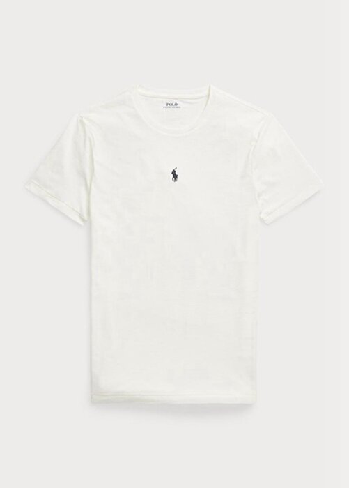 Bílá pánská trička Slim Fit Crewneck Ralph Lauren Custom Bílá pánská trička Slim Fit Crewneck Ralph Lauren Custom