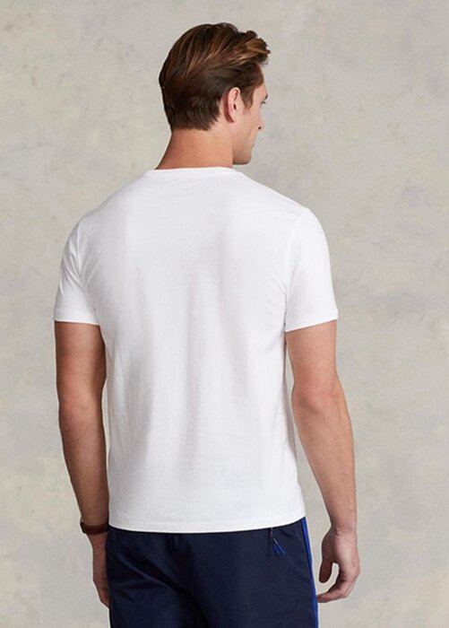 Bílá pánská trička Slim Fit Crewneck Ralph Lauren Custom Bílá pánská trička Slim Fit Crewneck Ralph Lauren Custom