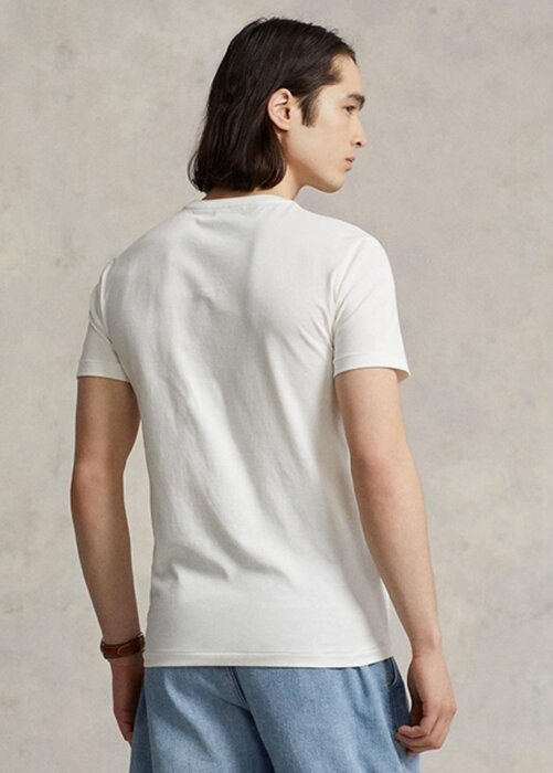 Bílá pánská trička Slim Fit Crewneck Ralph Lauren Custom Bílá pánská trička Slim Fit Crewneck Ralph Lauren Custom