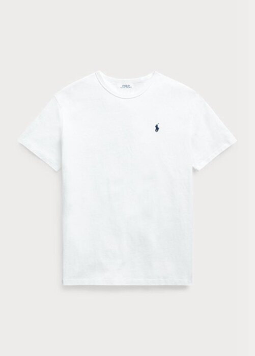 Bílá pánská trička trička Ralph Lauren Classic Fit těžké váhy Bílá pánská trička trička Ralph Lauren Classic Fit těžké váhy