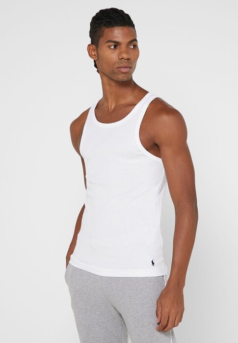 Bílá pánská vesta Ralph Lauren Essential Crew Neck Neck Bílá pánská vesta Ralph Lauren Essential Crew Neck Neck