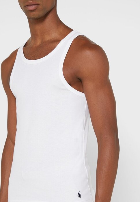 Bílá pánská vesta Ralph Lauren Essential Crew Neck Neck Bílá pánská vesta Ralph Lauren Essential Crew Neck Neck