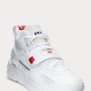 Bílé pánské vysoké tenisky Ralph Lauren PS100 Bílé pánské vysoké tenisky Ralph Lauren PS100