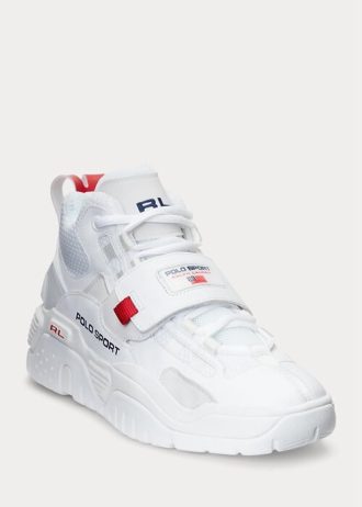 Bílé pánské vysoké tenisky Ralph Lauren PS100