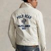 Bílé pánské vyšívané bundy Ralph Lauren Polo Bear