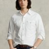 Bílé pánské westernové košile Ralph Lauren Classic Fit Oxford
