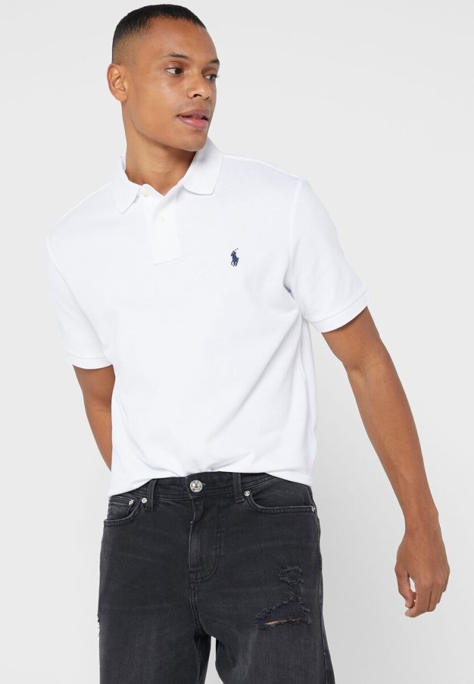 Bílé pánské základní polokošile Ralph Lauren Bílé pánské základní polokošile Ralph Lauren