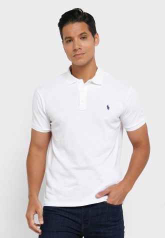 Bílé pánské základní polokošile Ralph Lauren