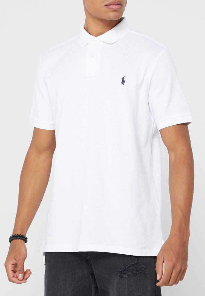 Bílé pánské základní polokošile Ralph Lauren Bílé pánské základní polokošile Ralph Lauren