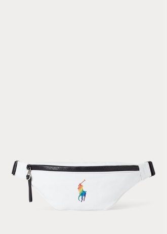 Bílá vícenásobná dámská plátěná kabelka Ralph Lauren Pride