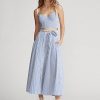 Bílo/modré dámské pruhované bavlněné sukně A-Line Ralph Lauren