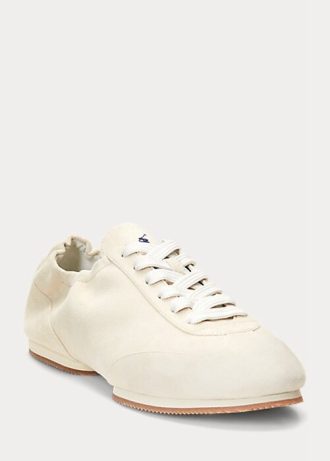 Béžové dámské Baleríny Ralph Lauren The Suede Pony Sneakers