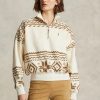 Béžové dámské mikiny Ralph Lauren Tonal Fleece Pullover s motivem Fair Isle Béžové dámské mikiny Ralph Lauren Tonal Fleece Pullover s motivem Fair Isle