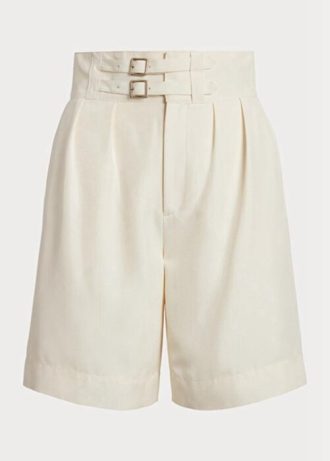 Béžové dámské šortky Ralph Lauren Francine Silk Shantung