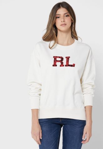 Béžové dámské pletené mikiny Ralph Lauren Graphic Béžové dámské pletené mikiny Ralph Lauren Graphic