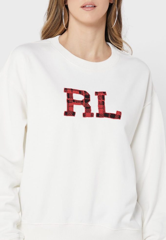 Béžové dámské pletené mikiny Ralph Lauren Graphic
