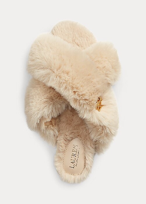 Béžové dámské ploché boty z umělé kožešiny Ralph Lauren Sydni Béžové dámské ploché boty z umělé kožešiny Ralph Lauren Sydni