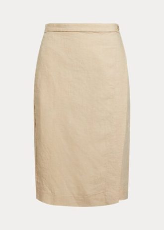 Béžové dámské plátěné sukně Ralph Lauren