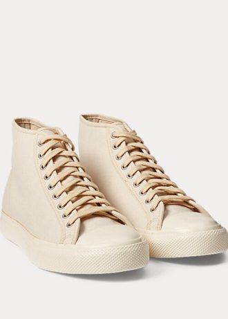 Béžové dámské plátěné tenisky Ralph Lauren Mayport
