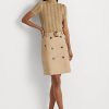 Béžové dámské sukně Ralph Lauren Belted Micro-Sanded Twill