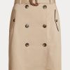 Béžové dámské sukně Ralph Lauren Belted Micro-Sanded Twill