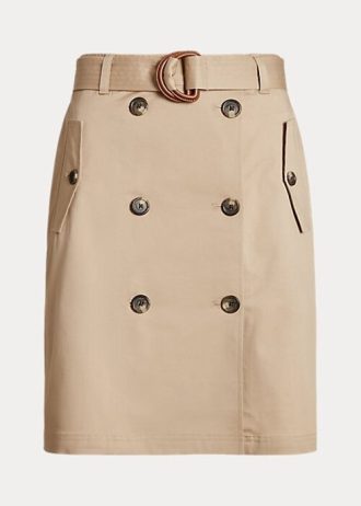 Béžové dámské sukně Ralph Lauren Belted Micro-Sanded Twill