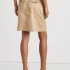 Béžové dámské sukně Ralph Lauren Belted Micro-Sanded Twill