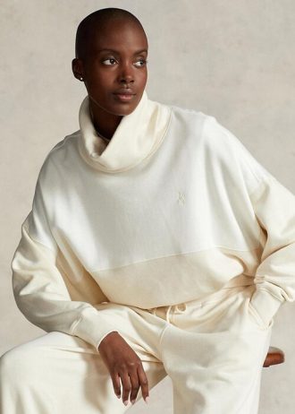 Béžové dámské svetrové mikiny Ralph Lauren Paneled Funnelneck Fleece Béžové dámské svetrové mikiny Ralph Lauren Paneled Funnelneck Fleece
