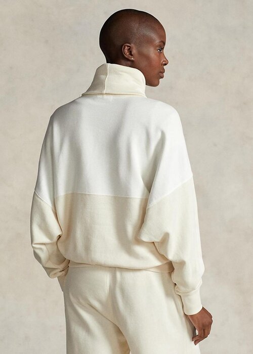 Béžové dámské svetrové mikiny Ralph Lauren Paneled Funnelneck Fleece Béžové dámské svetrové mikiny Ralph Lauren Paneled Funnelneck Fleece