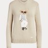 Béžové dámské svetry Ralph Lauren Cable Bear Silk Béžové dámské svetry Ralph Lauren Cable Bear Silk