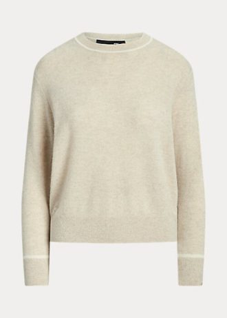 Béžové dámské svetry Ralph Lauren Cashmere Crewneck