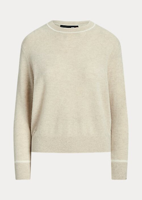 Béžové dámské svetry Ralph Lauren Cashmere Crewneck Béžové dámské svetry Ralph Lauren Cashmere Crewneck