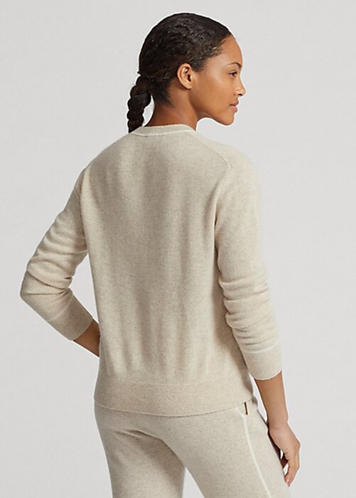 Béžové dámské svetry Ralph Lauren Cashmere Crewneck Béžové dámské svetry Ralph Lauren Cashmere Crewneck